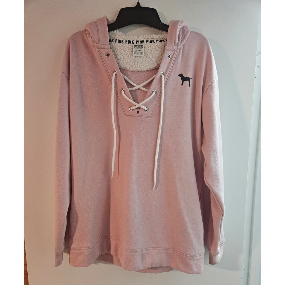 Women's Victoria Secret Sweatshirt W/ Hoodie Size M - Picture 1 of 6